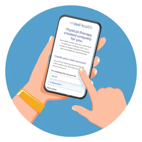 create-account-ill illustration of setting up account on a phone